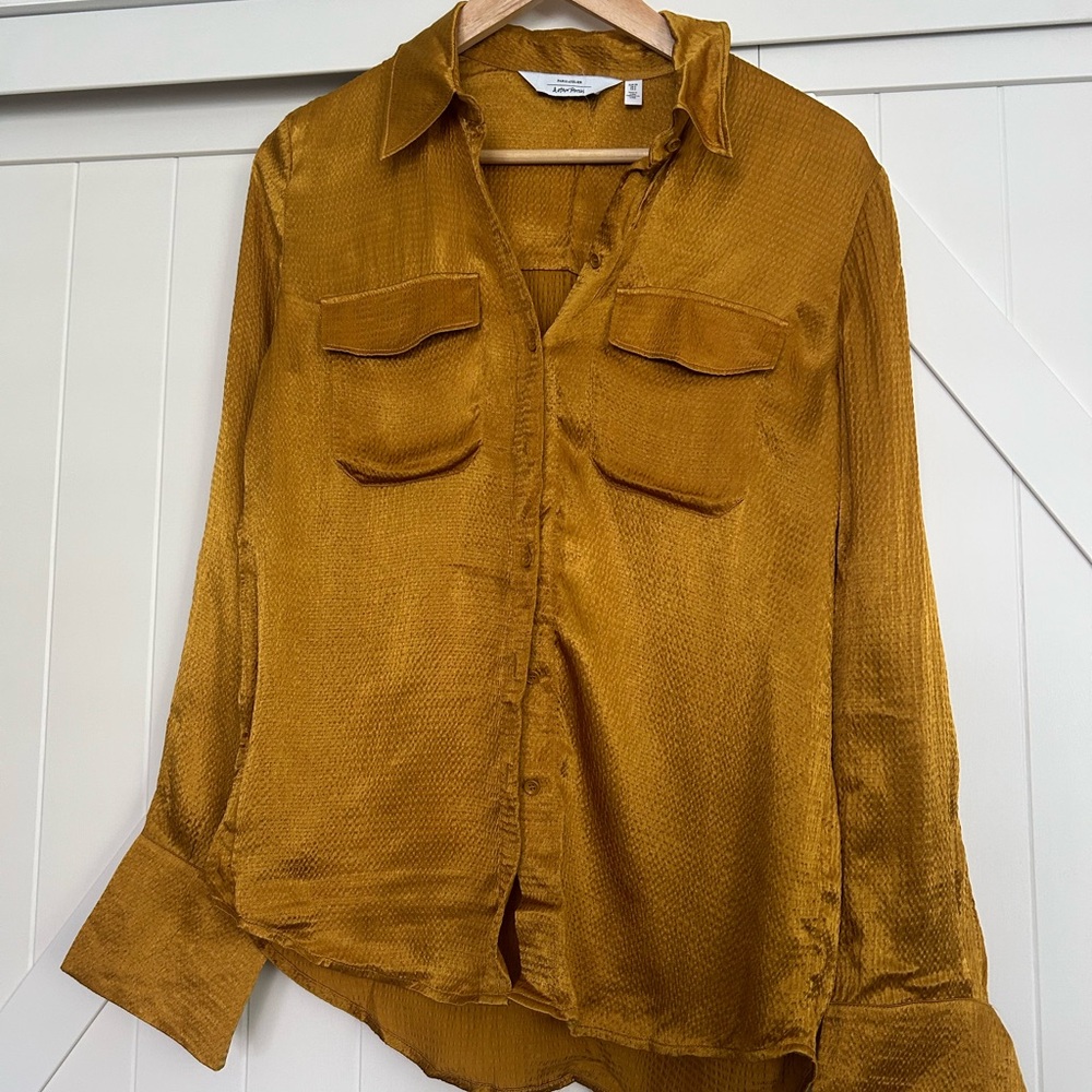& Other Stories Gold Textured Blouse